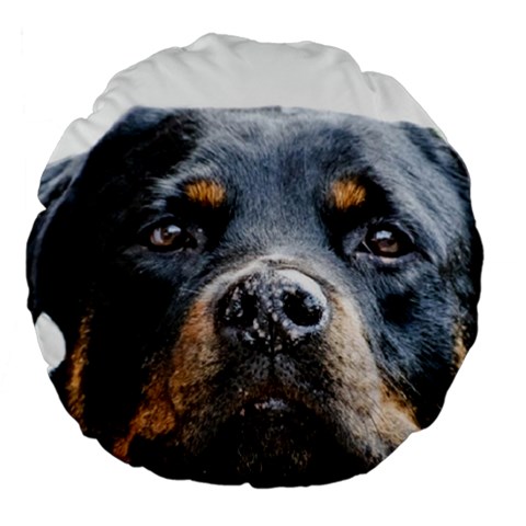 Rotwieller Large 18  Premium Flano Round Cushion  from ArtsNow.com Front