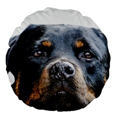 Rotwieller Large 18  Premium Flano Round Cushion  from ArtsNow.com Back