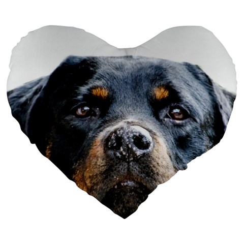 Rotwieller Large 19  Premium Flano Heart Shape Cushion from ArtsNow.com Front