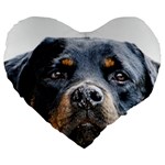 Rotwieller Large 19  Premium Flano Heart Shape Cushion