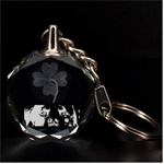 Rotwieller Clover 3D Engraving Circle Key Chain