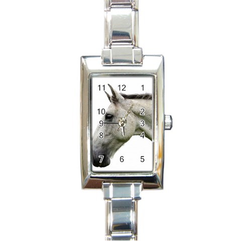 White Horse Rectangle Italian Charm Watch from ArtsNow.com Front