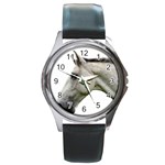 White Horse Round Metal Watch