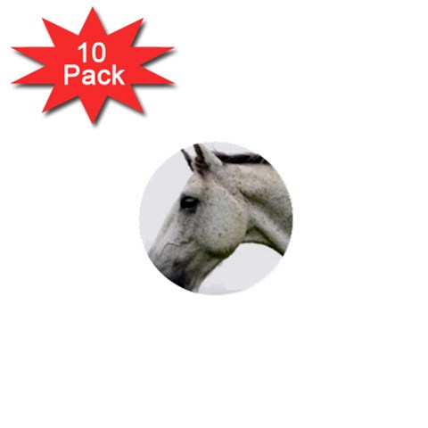 White Horse 1  Mini Button (10 pack)  from ArtsNow.com Front