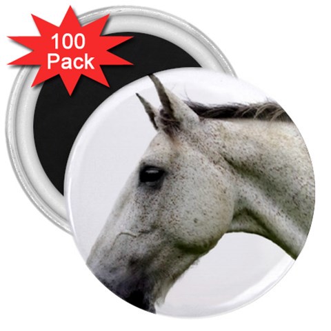 White Horse 3  Magnet (100 pack) from ArtsNow.com Front