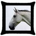 White Horse Throw Pillow Case (Black)