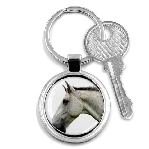 White Horse Key Chain (Round) from ArtsNow.com Front