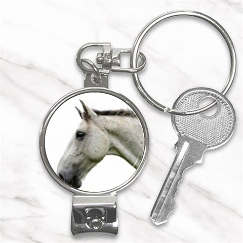 White Horse Nail Clippers Key Chain from ArtsNow.com Front