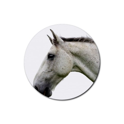White Horse Rubber Round Coaster (4 pack) from ArtsNow.com Front
