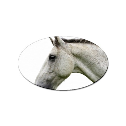 White Horse Sticker (Oval) from ArtsNow.com Front