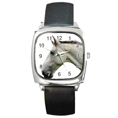 White Horse Square Metal Watch from ArtsNow.com Front