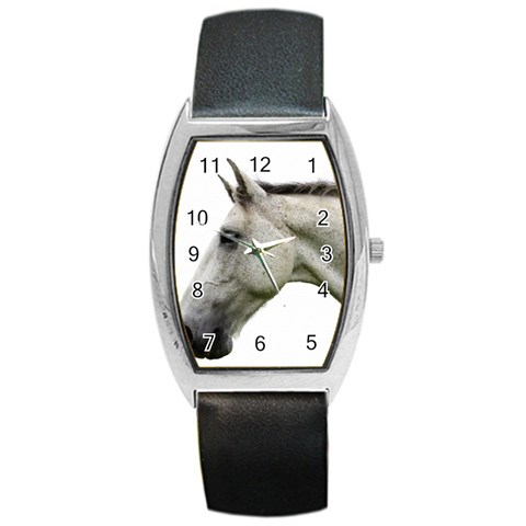 White Horse Barrel Style Metal Watch from ArtsNow.com Front