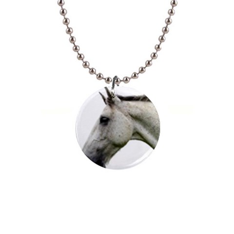 White Horse 1  Button Necklace from ArtsNow.com Front