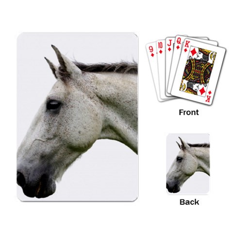 White Horse Playing Cards Single Design from ArtsNow.com Back