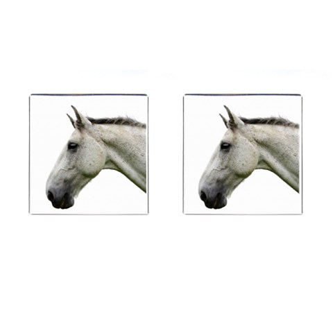 White Horse Cufflinks (Square) from ArtsNow.com Front(Pair)