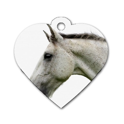 White Horse Dog Tag Heart (Two Sides) from ArtsNow.com Front