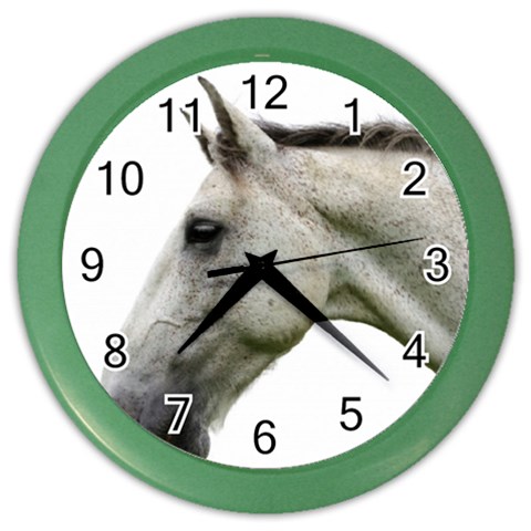 White Horse Color Wall Clock from ArtsNow.com Front