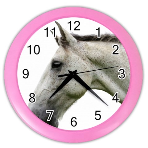 White Horse Color Wall Clock from ArtsNow.com Front