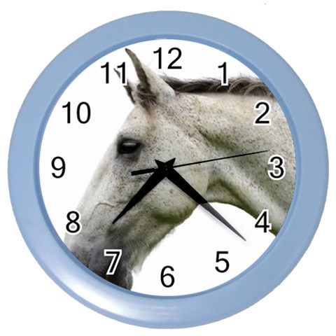 White Horse Color Wall Clock from ArtsNow.com Front