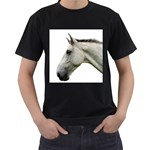 White Horse Men s T-Shirt (Black)