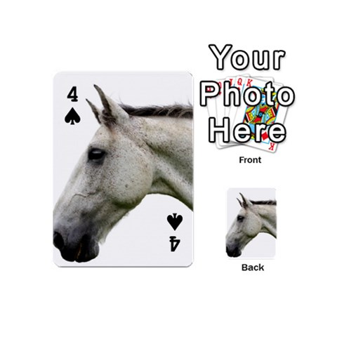 White Horse Playing Cards 54 (Mini) from ArtsNow.com Front - Spade4
