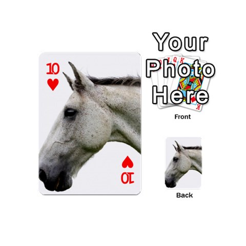 White Horse Playing Cards 54 (Mini) from ArtsNow.com Front - Heart10