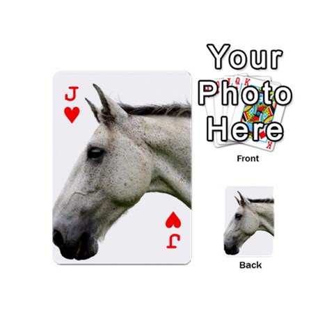 Jack White Horse Playing Cards 54 (Mini) from ArtsNow.com Front - HeartJ