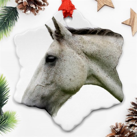 White Horse Snowflake Ornament (Two Sides) from ArtsNow.com Front