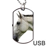 White Horse Dog Tag USB Flash (One Side)