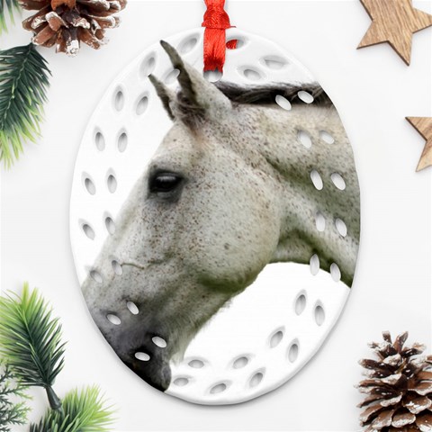White Horse Ornament (Oval Filigree) from ArtsNow.com Front