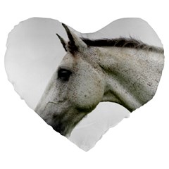 White Horse Large 19  Premium Heart Shape Cushion from ArtsNow.com Front