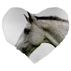 White Horse Large 19  Premium Heart Shape Cushion from ArtsNow.com Back