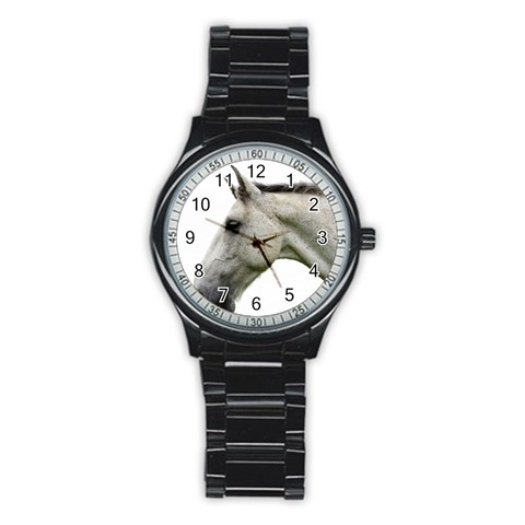 White Horse Stainless Steel Round Watch from ArtsNow.com Front