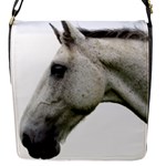 White Horse Flap Closure Messenger Bag (S)