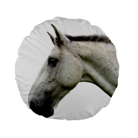 White Horse Standard 15  Premium Flano Round Cushion  from ArtsNow.com Front