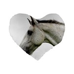 White Horse Standard 16  Premium Flano Heart Shape Cushion 