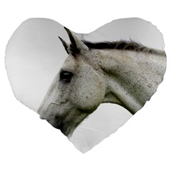 White Horse Large 19  Premium Flano Heart Shape Cushion from ArtsNow.com Back