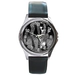 Zebra Round Metal Watch