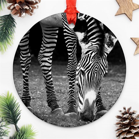 Zebra Ornament (Round) from ArtsNow.com Front