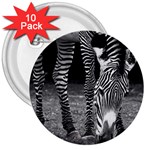 Zebra 3  Button (10 pack)