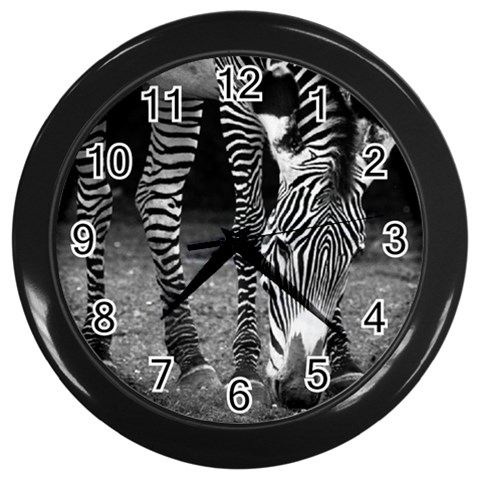 Zebra Wall Clock (Black) from ArtsNow.com Front