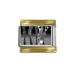 Zebra Gold Trim Italian Charm (9mm)