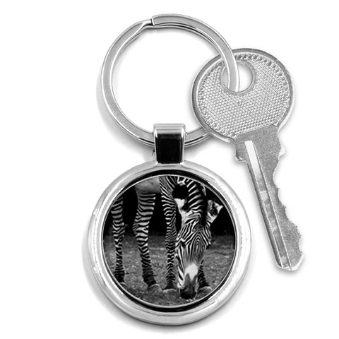 Zebra Key Chain (Round) from ArtsNow.com Front