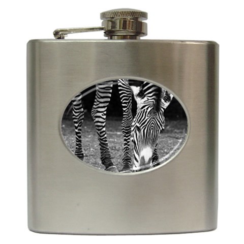 Zebra Hip Flask (6 oz) from ArtsNow.com Front