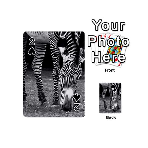 Zebra Playing Cards 54 (Mini) from ArtsNow.com Front - Spade2