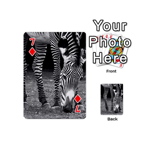 Zebra Playing Cards 54 (Mini) from ArtsNow.com Front - Diamond7