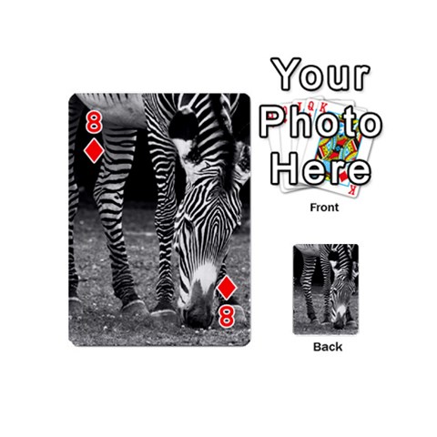 Zebra Playing Cards 54 (Mini) from ArtsNow.com Front - Diamond8