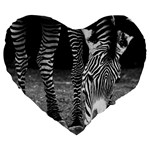 Zebra Large 19  Premium Heart Shape Cushion