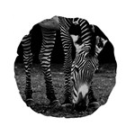 Zebra Standard 15  Premium Flano Round Cushion 