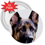 German Shepherd Dog 3  Button (10 pack)